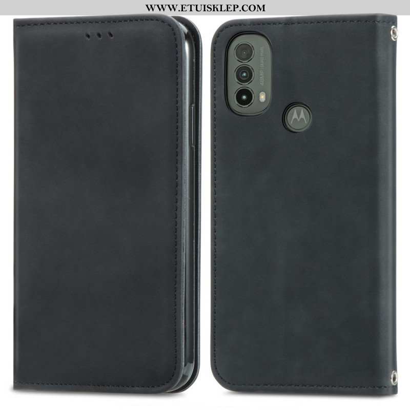 Etui Na Telefon do Moto E40 / E30 / E20 Etui Folio Dotyk Skóry